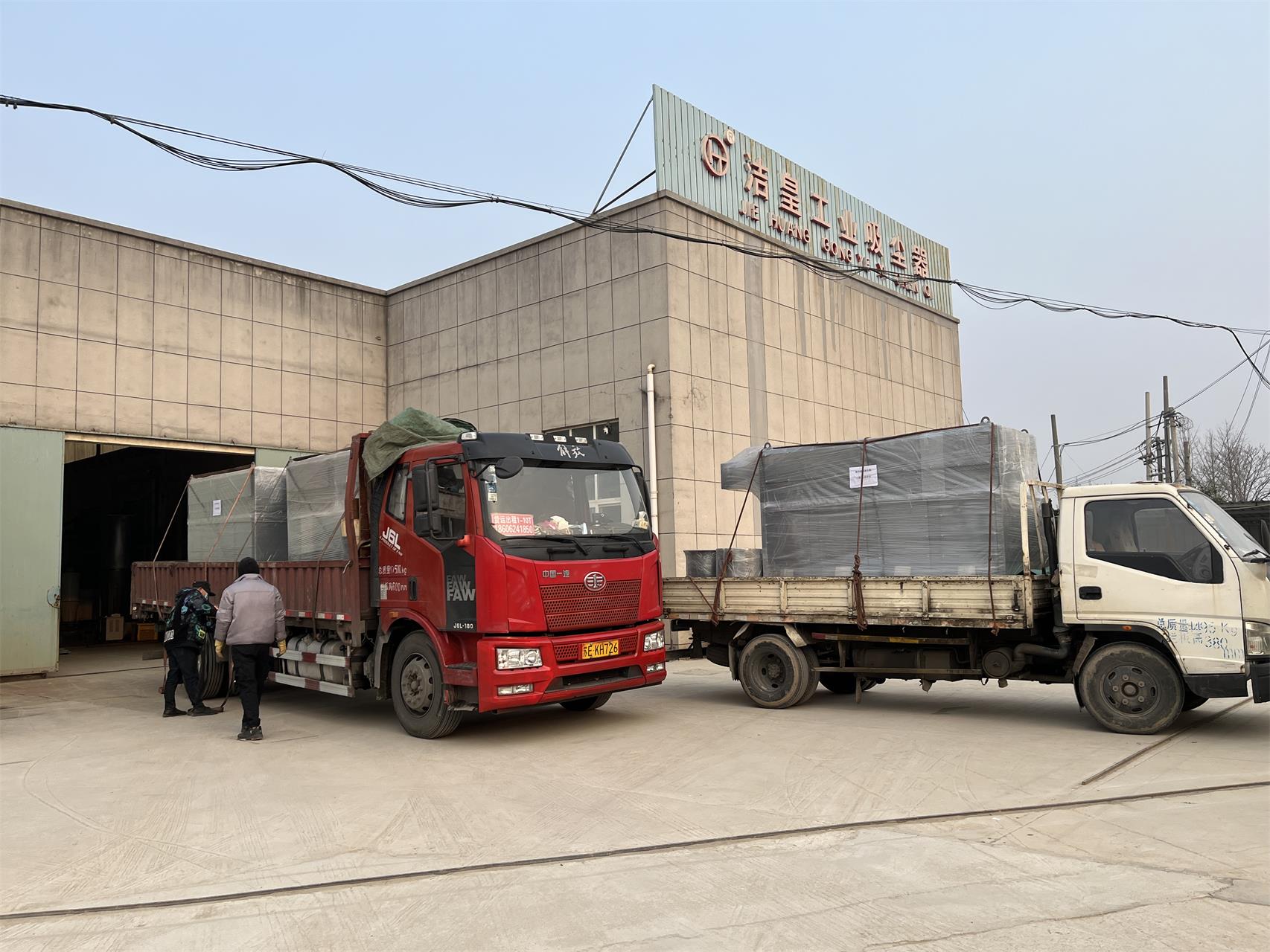 客戶定製款【脈衝濾筒（tǒng）除塵器】打包發貨——粉色91视频工業（yè）